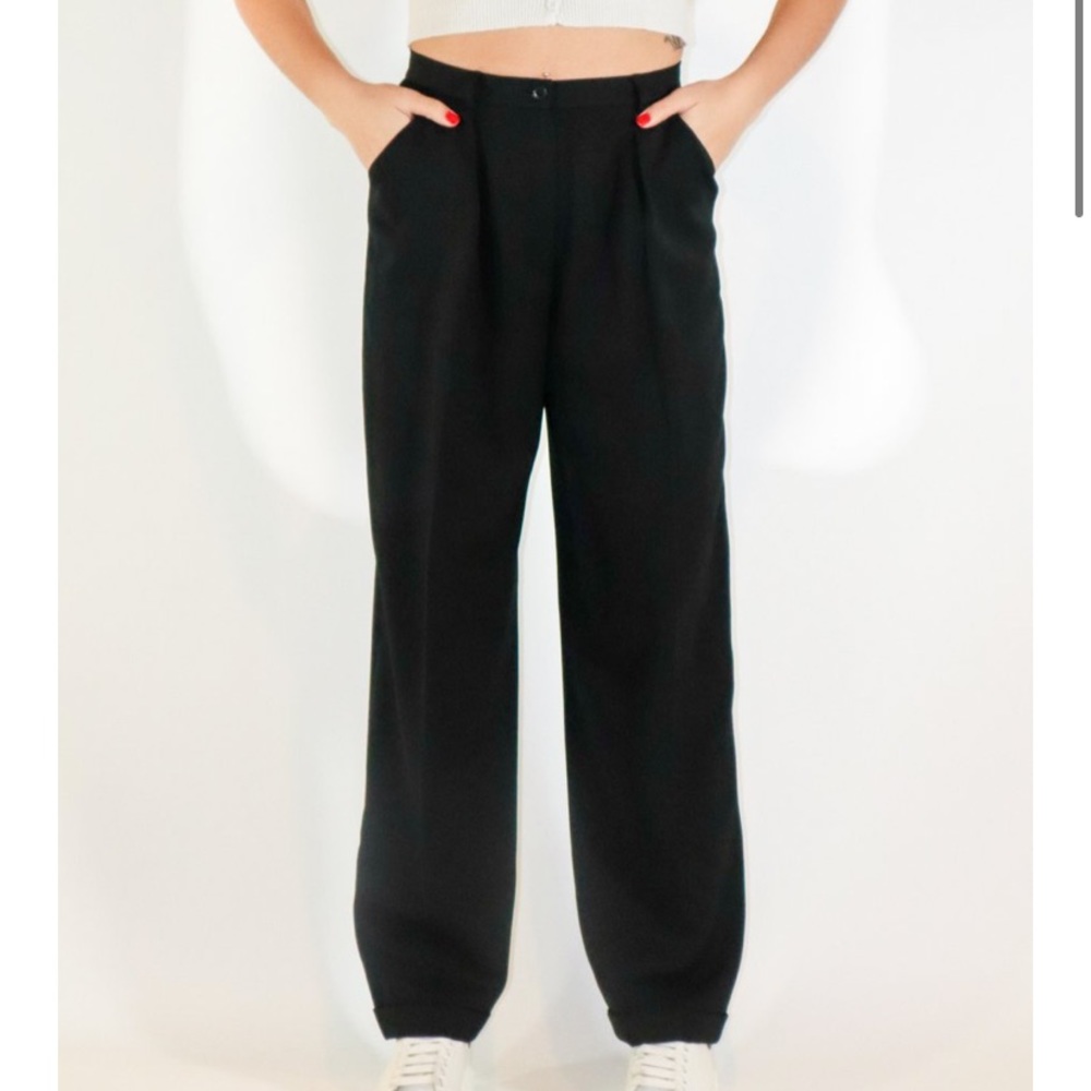 Vintage 90s JNY High Rise Wide Leg Black Trousers